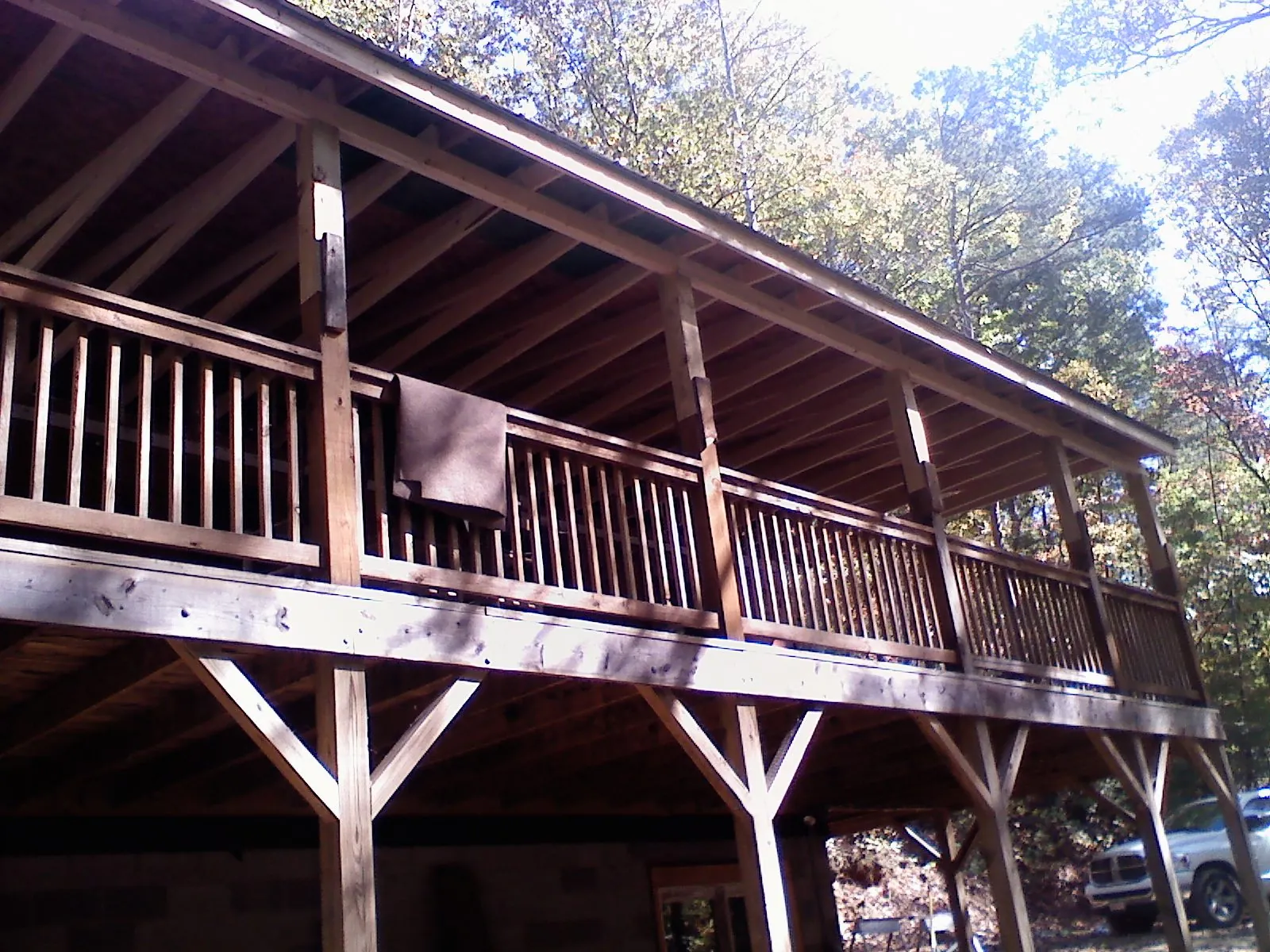 Timber framing under a new elevated porch and deck — Roof Leak Repair in Hooversville by Roofing Brothers